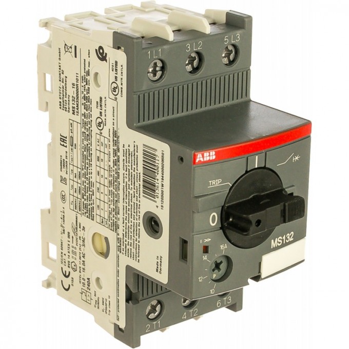 Автоматический выключатель защиты двигателя ABB 16А 100кА MS132-16 1SAM350000R1011