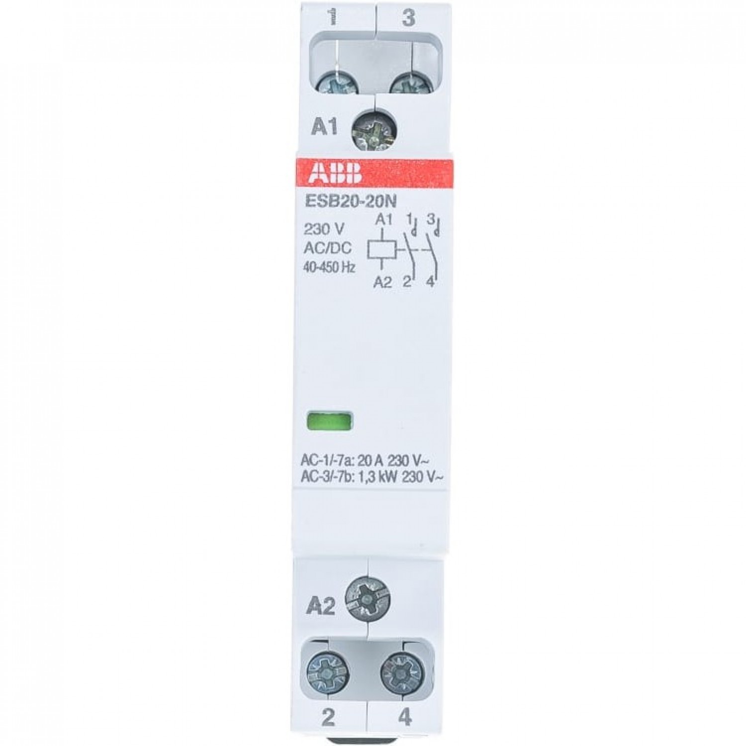 ABB ESB20-20N-06 модульный (20А АС-1 2НО) катушка 230В AC/DC ...