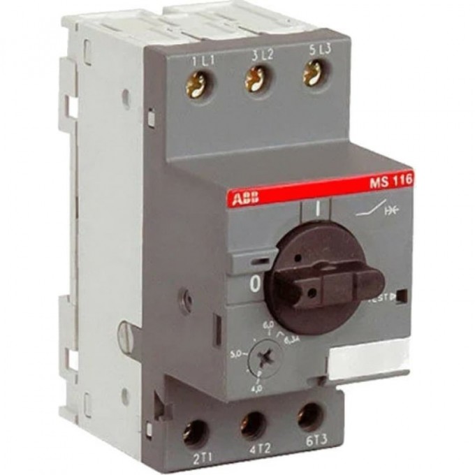 Выключатель автоматический для защиты двигателя ABB 6.3А 50кА MS116-6.3 1SAM250000R1009