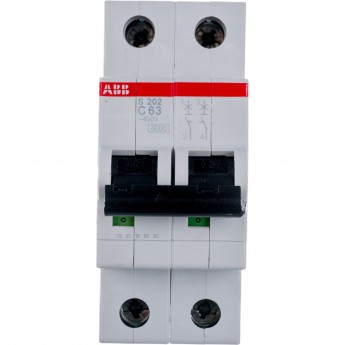 Выключатель автоматический модульный ABB S202 2п C 63А 6кА C63