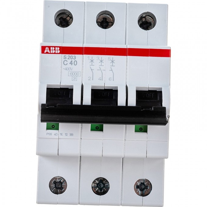 Выключатель автоматический модульный ABB S203 3п C 40А 6кА C40 2CDS253001R0404