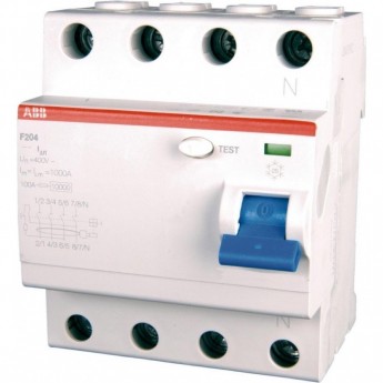 Выключатель дифференциального тока (УЗО) ABB 4п 63А 100мА тип AC F204