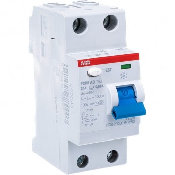 Выключатель дифференциального тока (УЗО) ABB F202 2п 25А 30мА тип AC