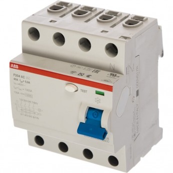 Выключатель дифференциального тока (УЗО) ABB F204 4п 40А 300мА тип AC